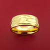 Hammered 14K Yellow Gold Classic Style Wedding Band Custom Made