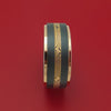Black Zirconium and Mokume Ring with Gold Edges Custom Made Band