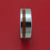 Tungsten Ring with Blood Wood Inlay Custom Made Band