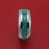 Tungsten Ring with Turquoise Inlay Custom Made Band
