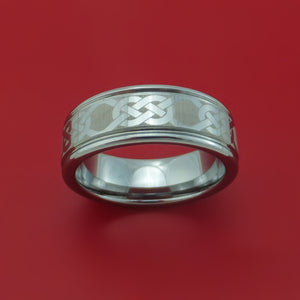 Tungsten Ring with Celtic Pattern Custom Made Band