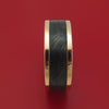 14k Rose Gold Ring with Forged Carbon Fiber Inlay Custom Made Band