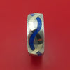 Damascus Steel with 14K Gold and Lapis Infinity Inlay Custom Made