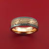 Damascus Steel Ring with Rose Gold Mokume Shakudo and Rose Gold Sleeve Custom Made Band