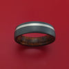 Black Zirconium and Platinum Ring with Wood Sleeve Custom Made Band