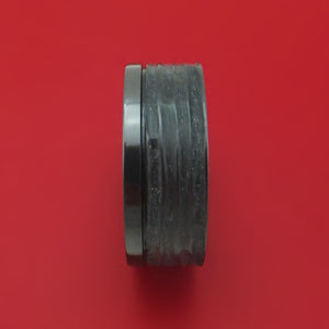 Black Zirconium Tree Bark Finish Ring Custom Made Band