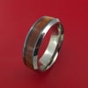 Black Zirconium Ring with Hardwood Inlay and Interior Silvered Zirconium Sleeve Custom Made Band