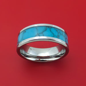 Cobalt Chrome and Turquoise Ring Custom Made