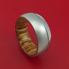 Cobalt Chrome Ring with Groove Inlay and Interior Hardwood Sleeve Custom Made Band