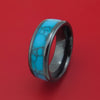 Black Ceramic and Turquoise Ring Custom Made