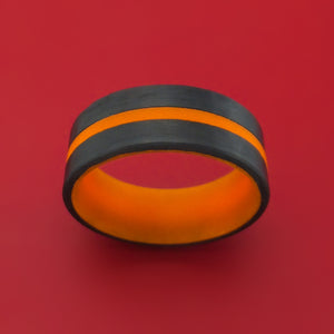 Carbon Fiber and Orange Glow Ring Custom Made