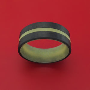 Carbon Fiber and Green Glow Ring Custom Made