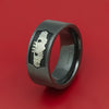 Black Zirconium Celtic Claddagh Ring with Cerakote Custom Made