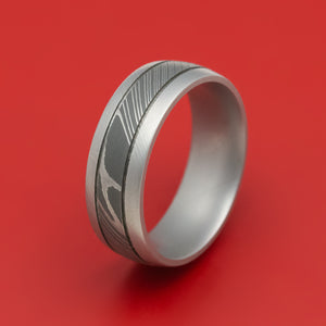 Damascus Steel Two-Tone Ring Wedding Band Genuine Craftsmanship
