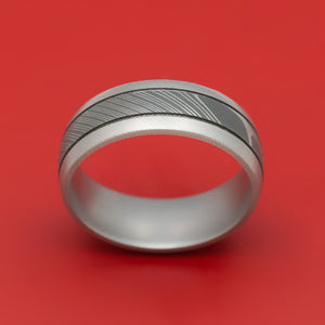 Damascus Steel Two-Tone Ring Wedding Band Genuine Craftsmanship