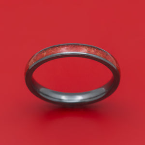 Black Zirconium and Coral Ring Custom Made