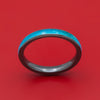 Black Zirconium and Turquoise Ring Custom Made
