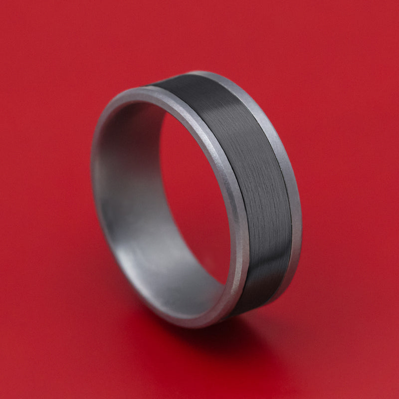 Tantalum and Black Titanium Band Custom Made Ring