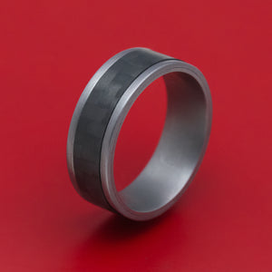 Tantalum and Black Carbon Fiber Mens Ring