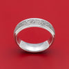 14K White Gold Hatched Classic Wedding Band