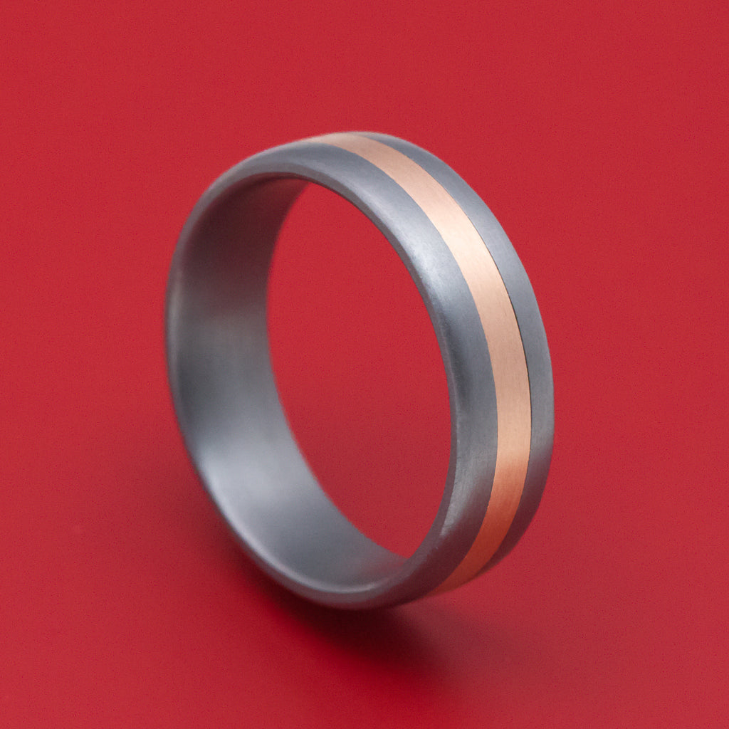Tantalum and 14K Rose Gold Inlay Ring