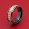 Black Titanium And Textured 14K Rose Gold Ring
