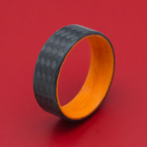 Carbon Fiber Ring with Orange Glow Sleeve