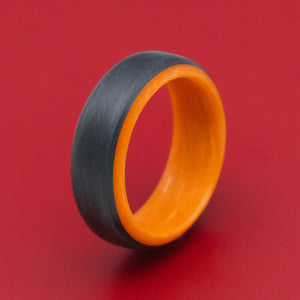 Carbon Fiber Ring with Orange Glow Sleeve