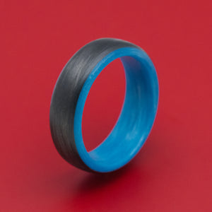 Carbon Fiber Ring with Blue Glow Sleeve