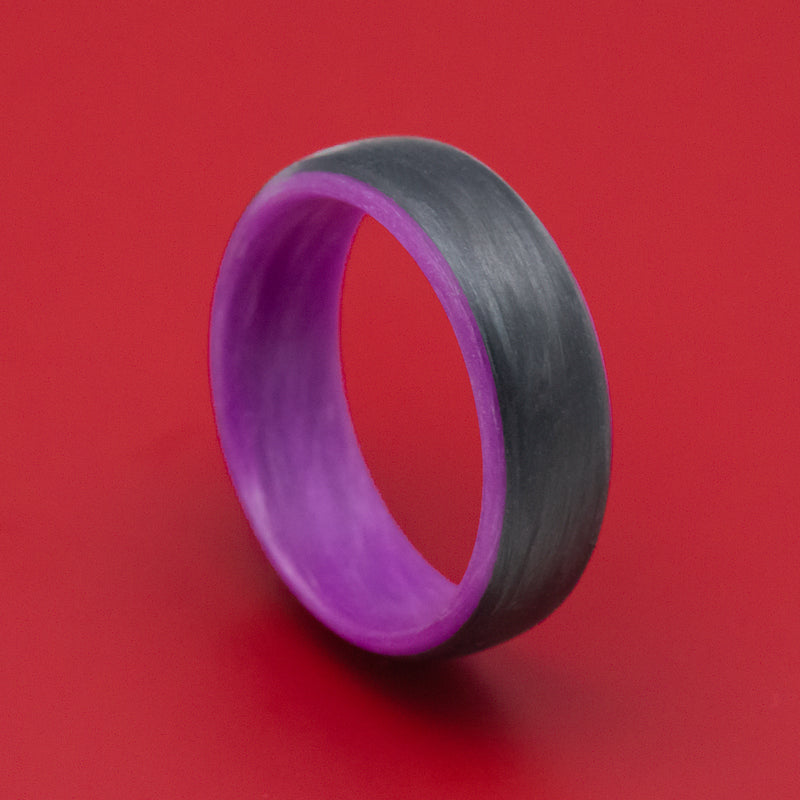 Carbon Fiber Ring with Purple Glow Sleeve