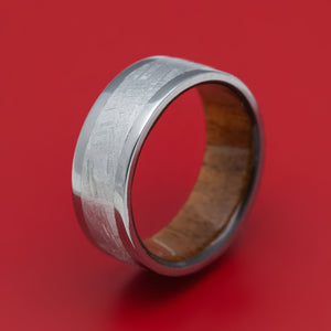 Tantalum and Gibeon Meteorite Ring with Wood Sleeve