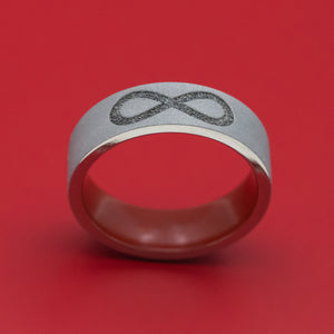 Titanium Infinity Ring with Cerakote Sleeve