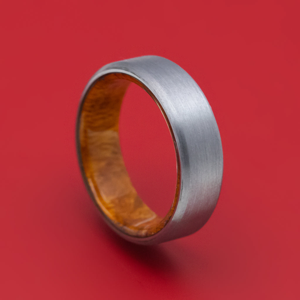 Tantalum Ring with Wood Sleeve Custom Made Band