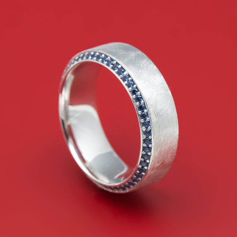 14K White Gold and Eternity Sapphire Ring