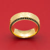14K Yellow Gold and Eternity Black Diamond Ring