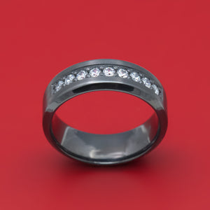 Black Zirconium and Diamond Ring Custom Made