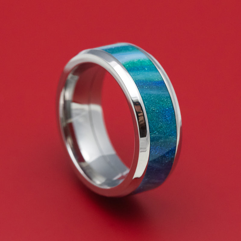 Titanium and DiamondCast Inlay Ring Custom Made
