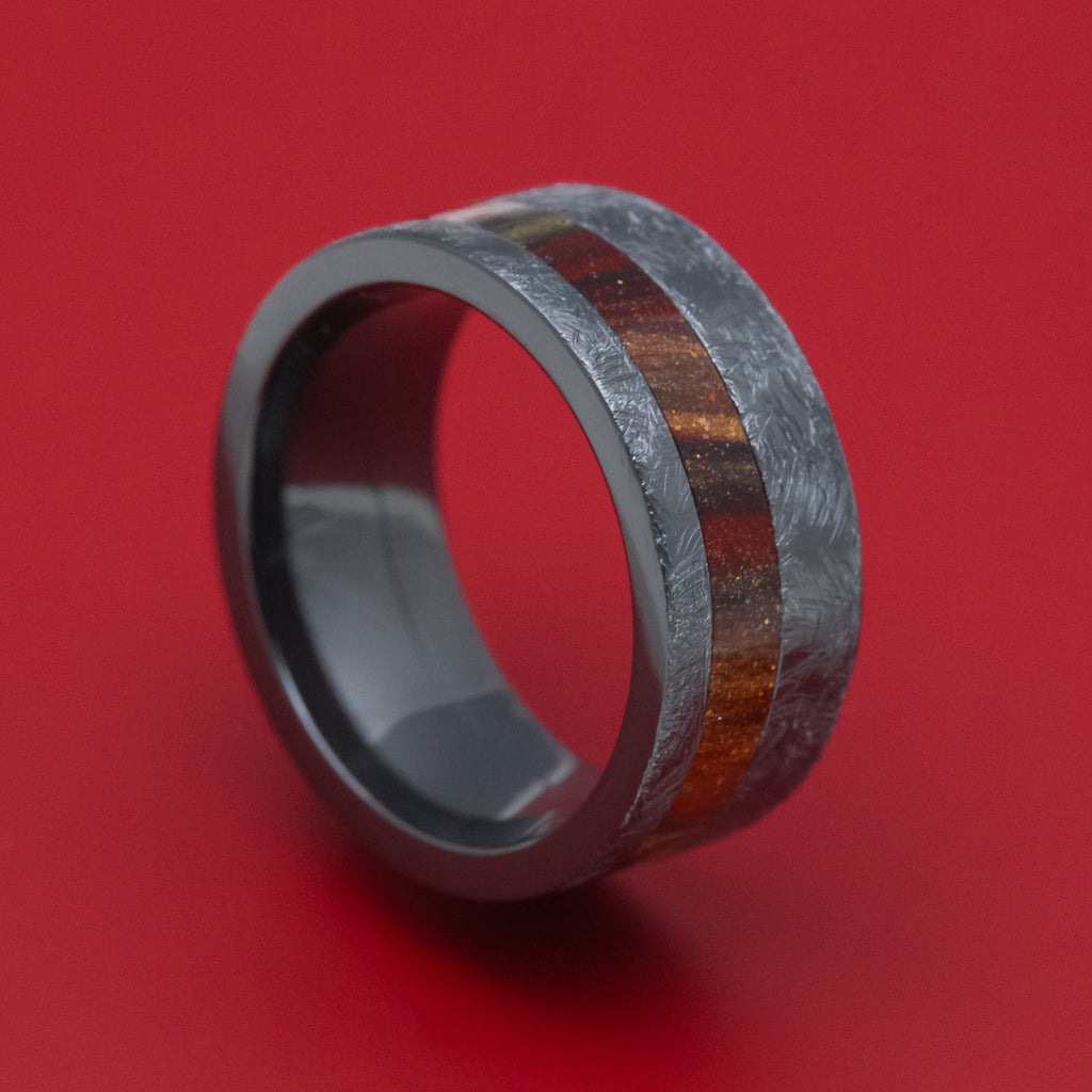 Black Zirconium and DiamondCast Inlay Ring Custom Made