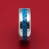 Damascus Steel and DiamondCast Inlay Ring Custom Made