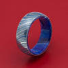 Kuro Damascus Steel and DiamondCast Sleeve Ring with Cerakote Custom Made