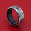 Kuro Damascus Steel and DiamondCast Sleeve Ring Custom Made