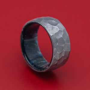 Tantalum and DiamondCast Sleeve Hammered Ring Custom Made