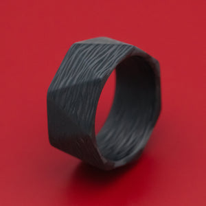 Faceted Side-Cut Carbon Fiber Ring