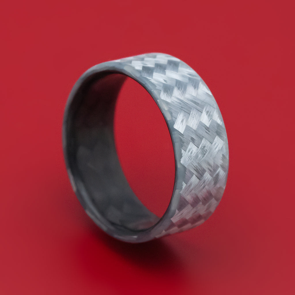 Silver Texalium and Black Carbon Fiber Ring