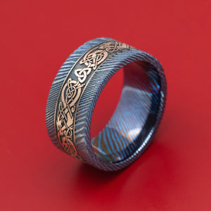 Kuro-Ti and Gold Celtic Dragon Custom Ring