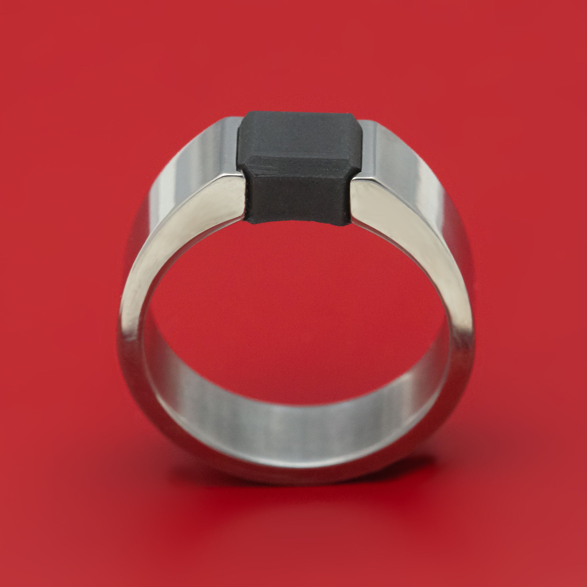 Elysium Black Diamond and Titanium Tension Ring or Wedding Band