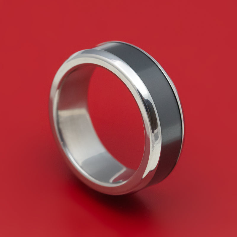 Elysium Black Diamond and Titanium Ring or Wedding Band