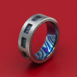 Titanium and Kuro-Ti Cut-Through Window Ring Custom Made