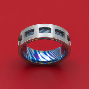 Titanium and Kuro-Ti Cut-Through Window Ring Custom Made