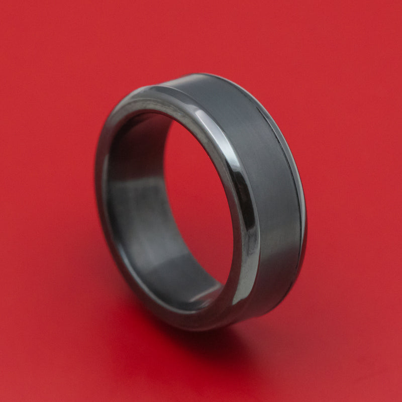 Elysium Black Diamond and Black Zirconium Ring or Wedding Band